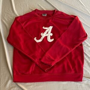 Stadium Athletics Red Crewneck Sweater with White Logo